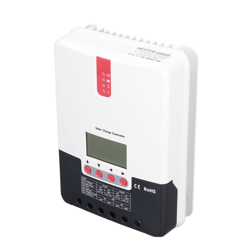 30A 12V/24V MPPT Solar Charge Controller Regulator Multiple Tracking Algorithms Adjustable Paremeter