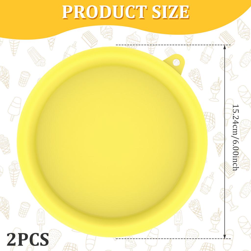 2Pcs Ice Cream Maker Lid for My Mug Ice Cream Maker 6 Inch Silicone Ice Cream Maker Mug Cover Reusable Ice Cream Maker Bowl Lid