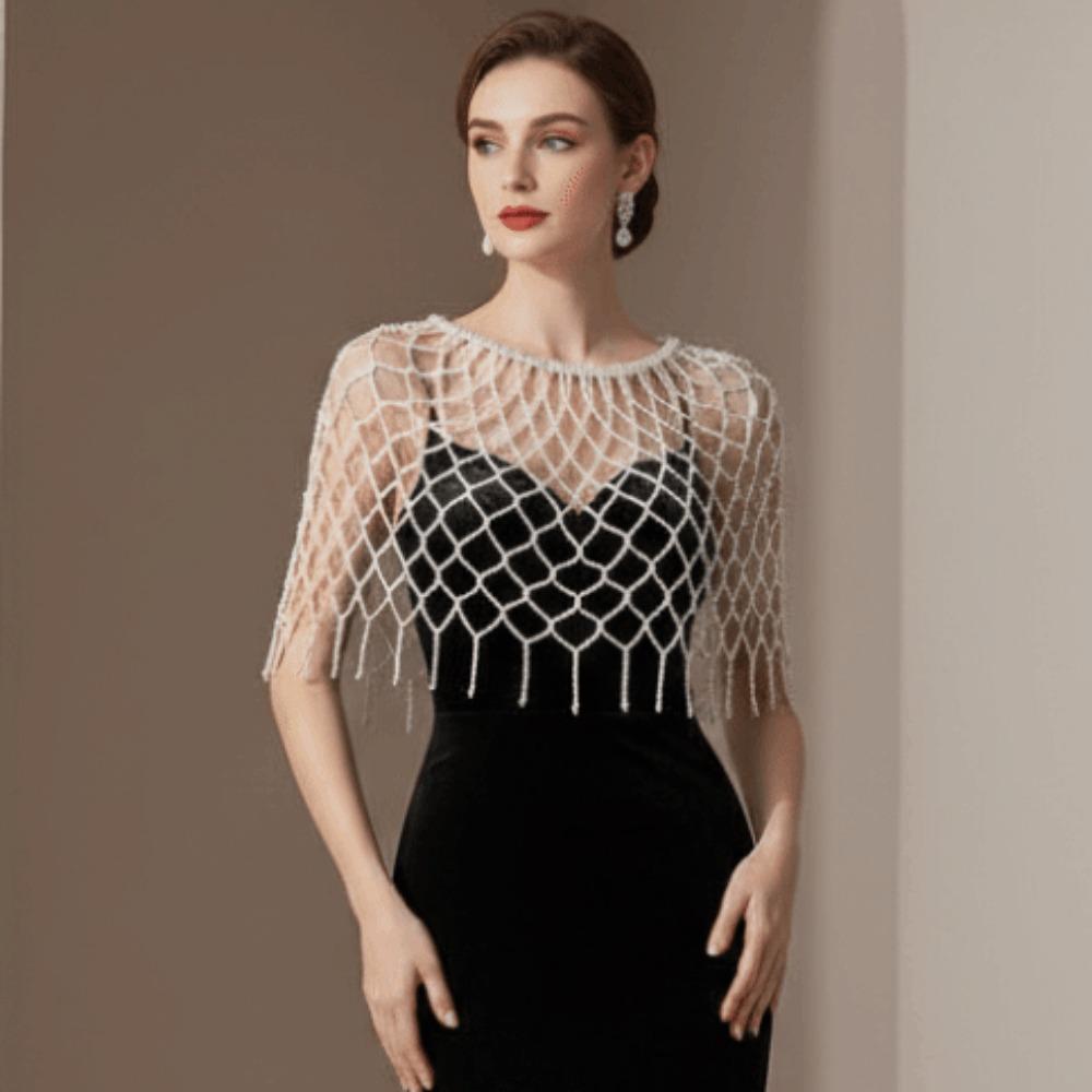 Elegant Pearl Waist Chain French Style Beaded Belt Pearls Tassel Shawl  Girlfriend Gift