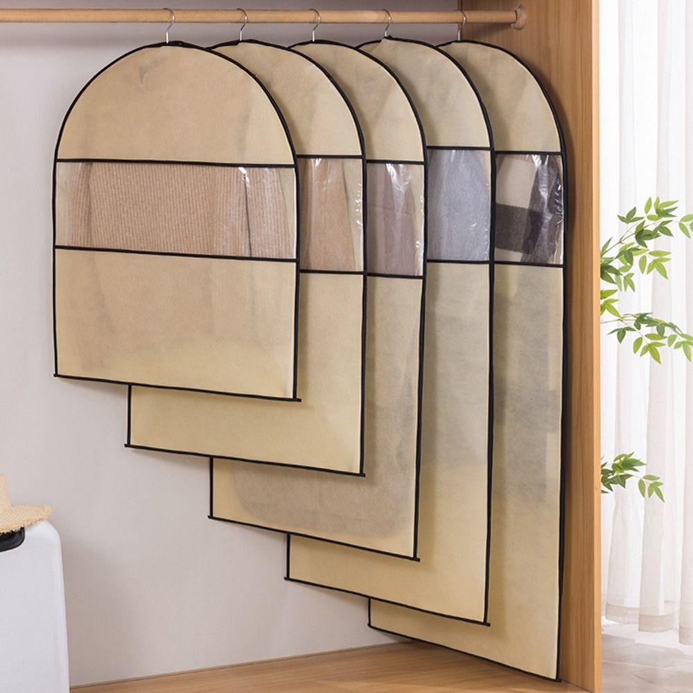 Foldable Clothes Compression Storage Bag Transparent Hanging Garment Protector  Clothes