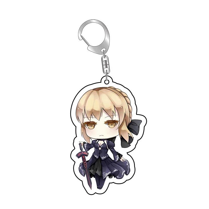 Fate Stay Night Tohsaka Rin Altria Pendragon Cute Cartoon Keychain Kawaii Keyrings Bag Parts & Trendy Gift