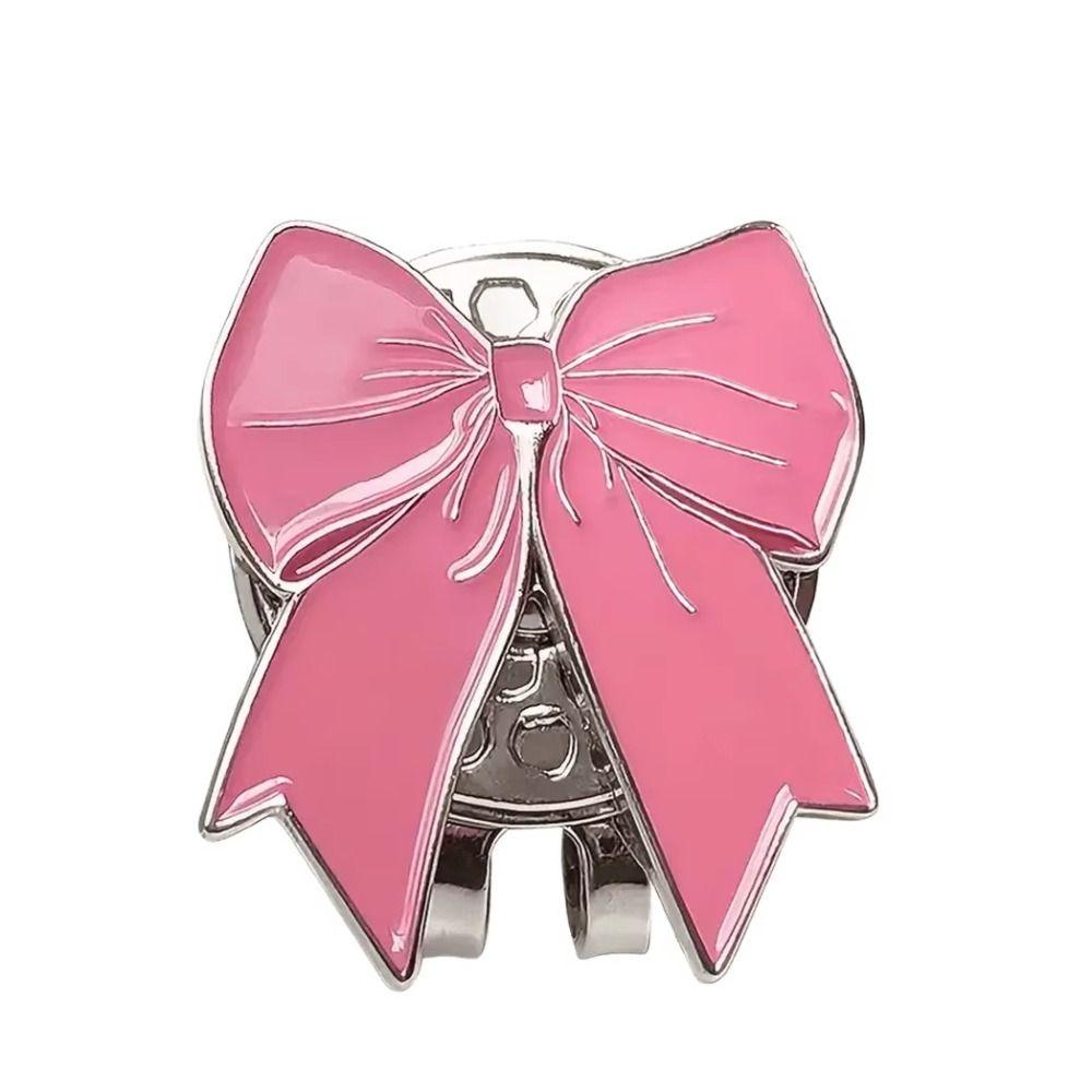 Bowknot Golf Cap Clip Pink Ribbon Golf Hat Marker Outdoor Sports Golf Ball Mark  Golf Enthusiasts