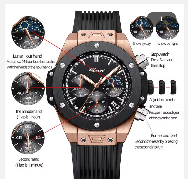 XIAOMI Men Watches High Quality Waterproof Sports Chronograph Quartz Wristwatches Silicone Strap Calendar Luminous Watch For Men