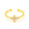 Adjustable Titanium Steel Ring with Zirconia Flower - European Style