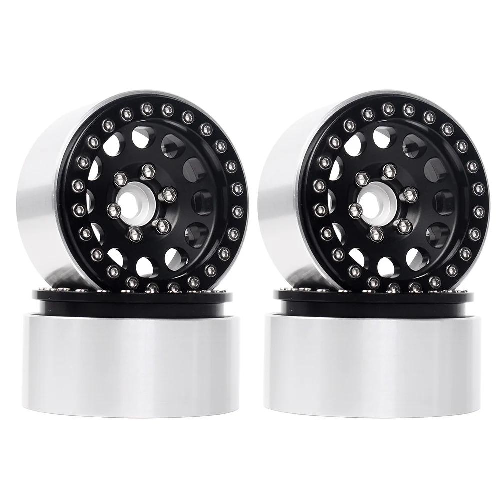 Injora 4Pcs Cnc Aluminum Alloy 1.9 Beadlock Wheel Rim For 1/10 Rc Crawler Car Axial Scx10 90046 Axi03007 Trx4 Vs4-10 Redcat Gen8