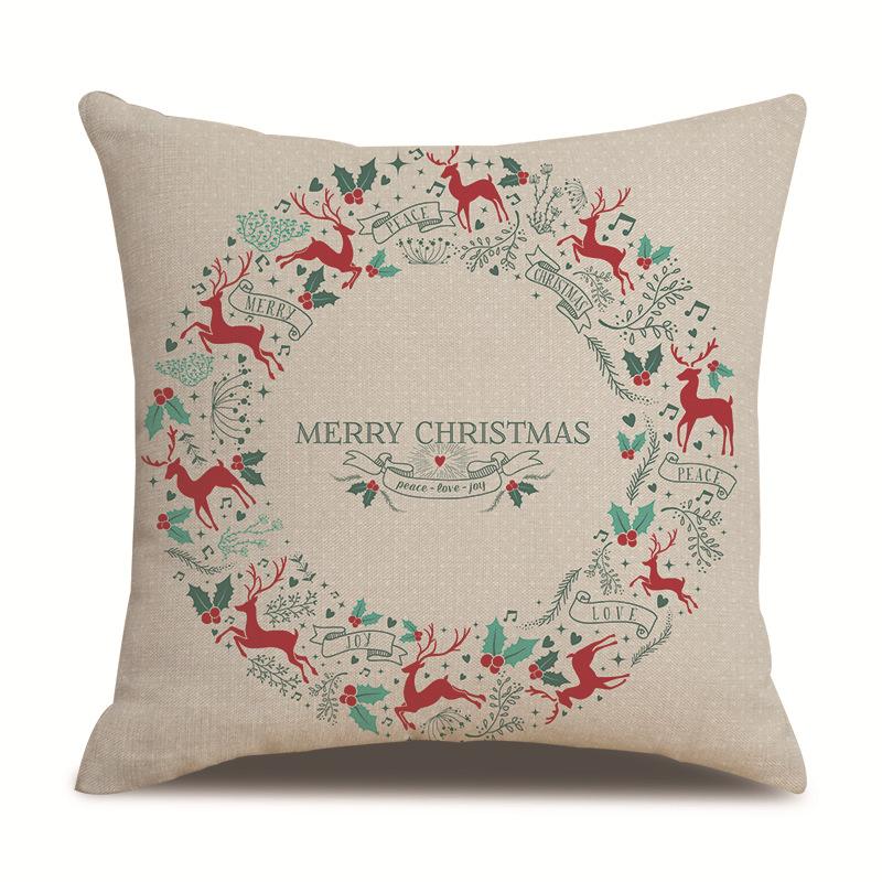 Christmas Single-sided Pillowcase Living Room Linen Car Pillowcase Sofa Pillowcase Bedside Cushion Cover