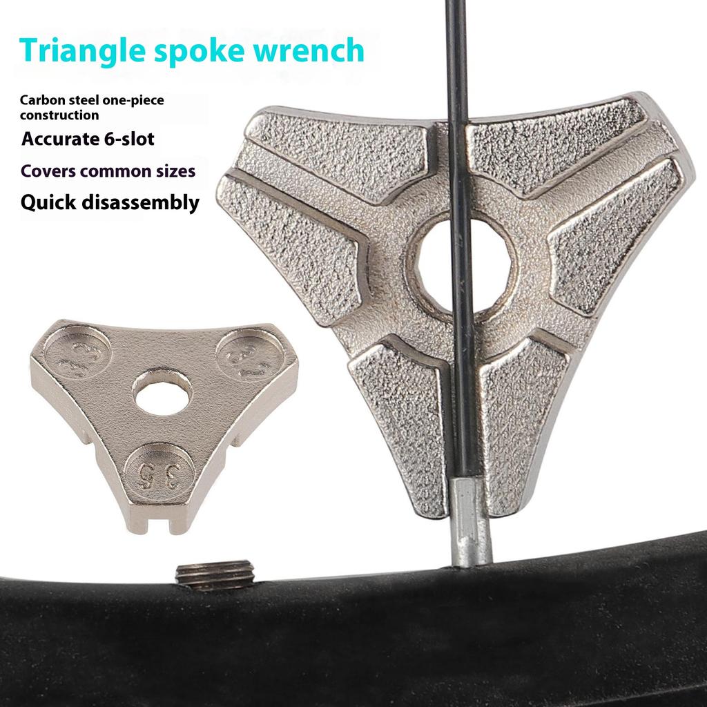 103409-1 Fahrradspeichenschlüssel 6 Größen Dreieckig Kohlenstoffstahl Fahrradrad Zentrierwerkzeug Reparaturwerkzeug