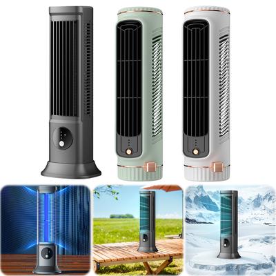 Vertical Horizontal Electric Fan Quiet Bladeless Fan USB Rechargeable 3 Speeds Household Air Conditioning Fan Portable Tower Fan
