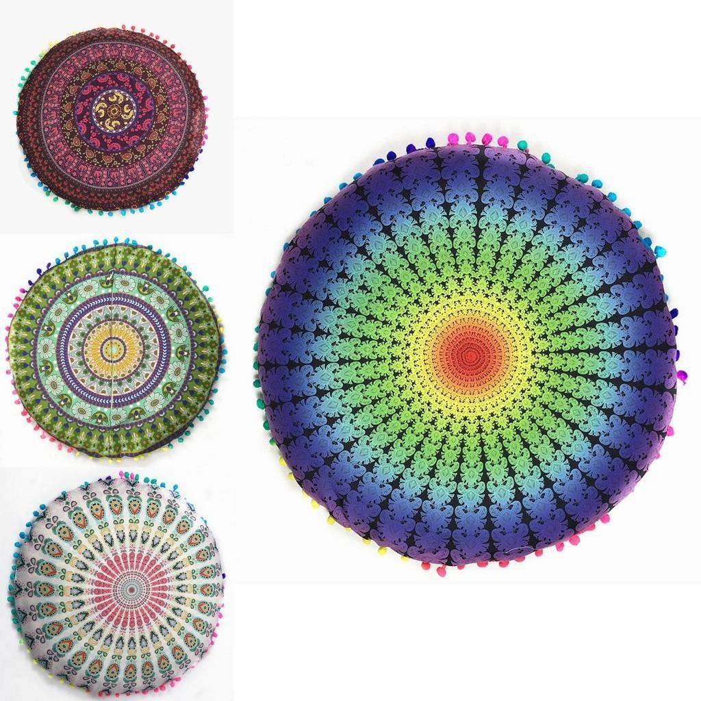 Cozy Mandala Round Cushion Cover Perfect For Meditating And Lounging