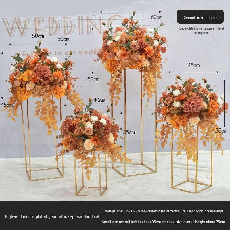 Geometric Iron Art Wedding Flower Ornaments for Venue Decoration