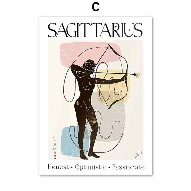 Personalized Zodiac Sign Constellations Astrology Art Canvas Painting Nordic Posters And Prints Wall Pictures Kids Room Decor