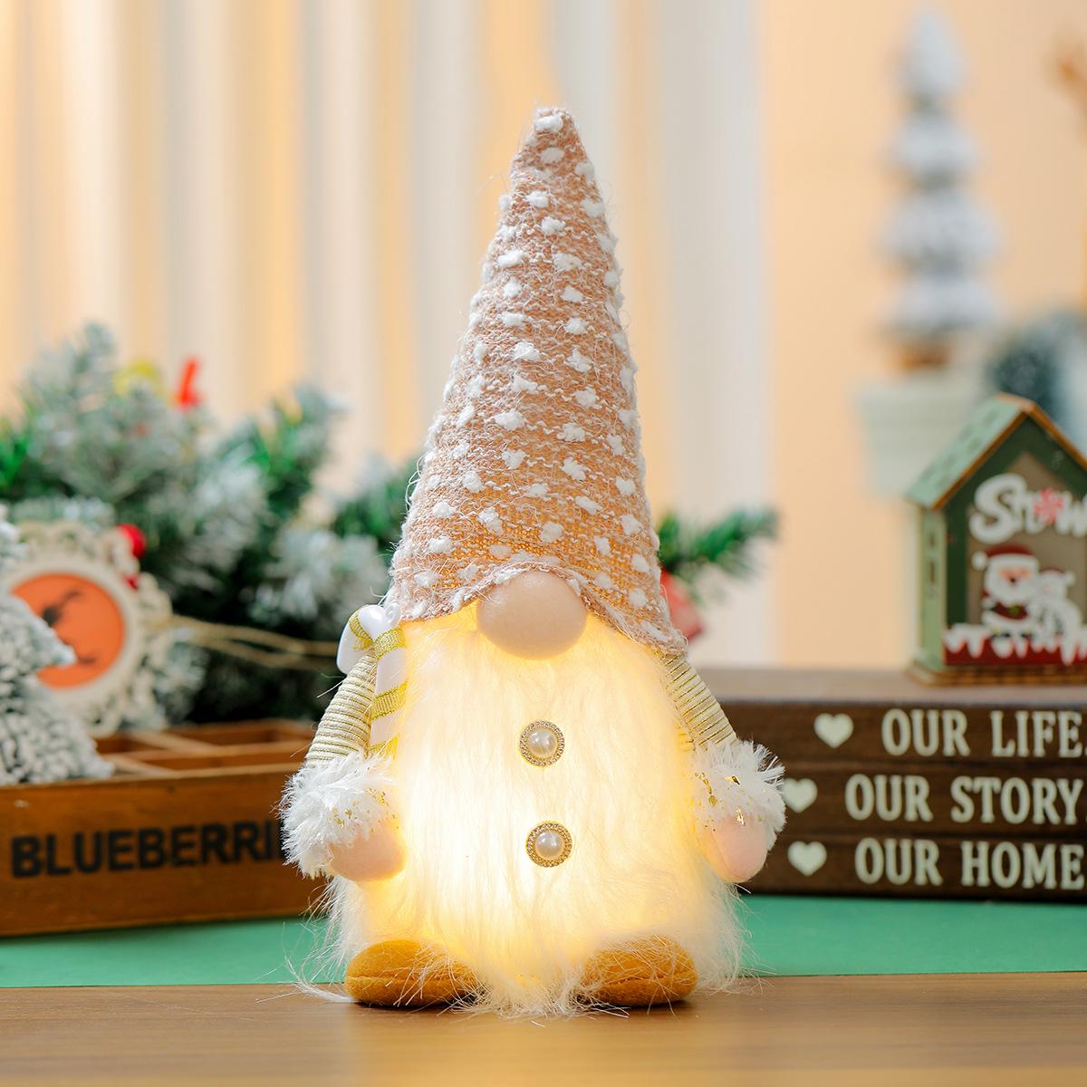 

New Christmas Luminous Plush Santa Claus Faceless Doll Ornament