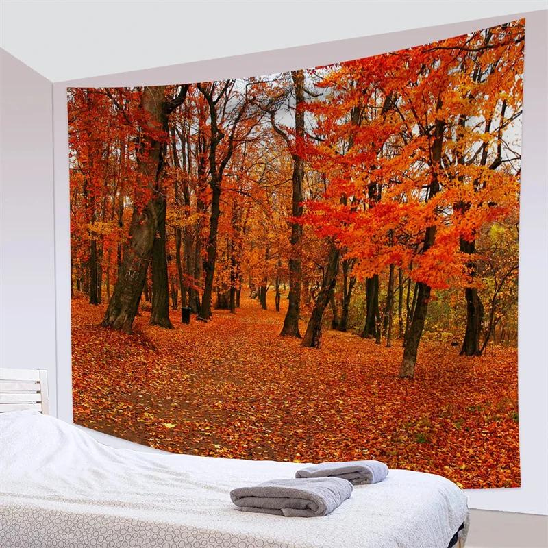 Forest Pathway in the Misty Mountain Tapestry Wall Hanging Art Nature Landscape Tapestries Home Decor for Living Room Bedroom