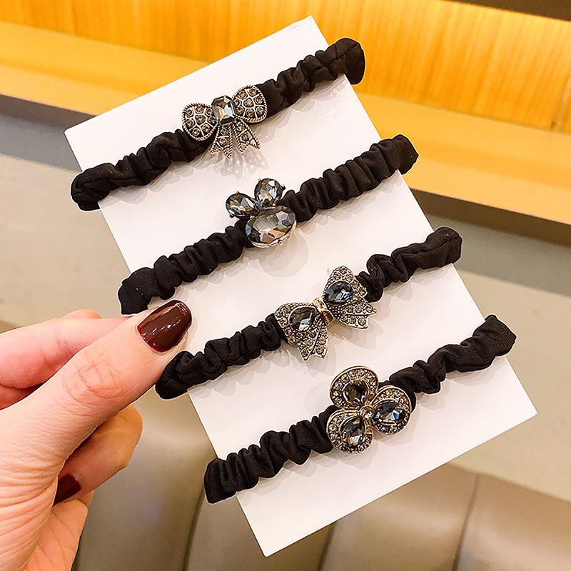 Diadema de aleación Lazo para el pelo - Cuerda para el pelo vintage de alta gama Bucle de intestino delgado Banda elástica - Accesorio para mujer Decoración del pelo