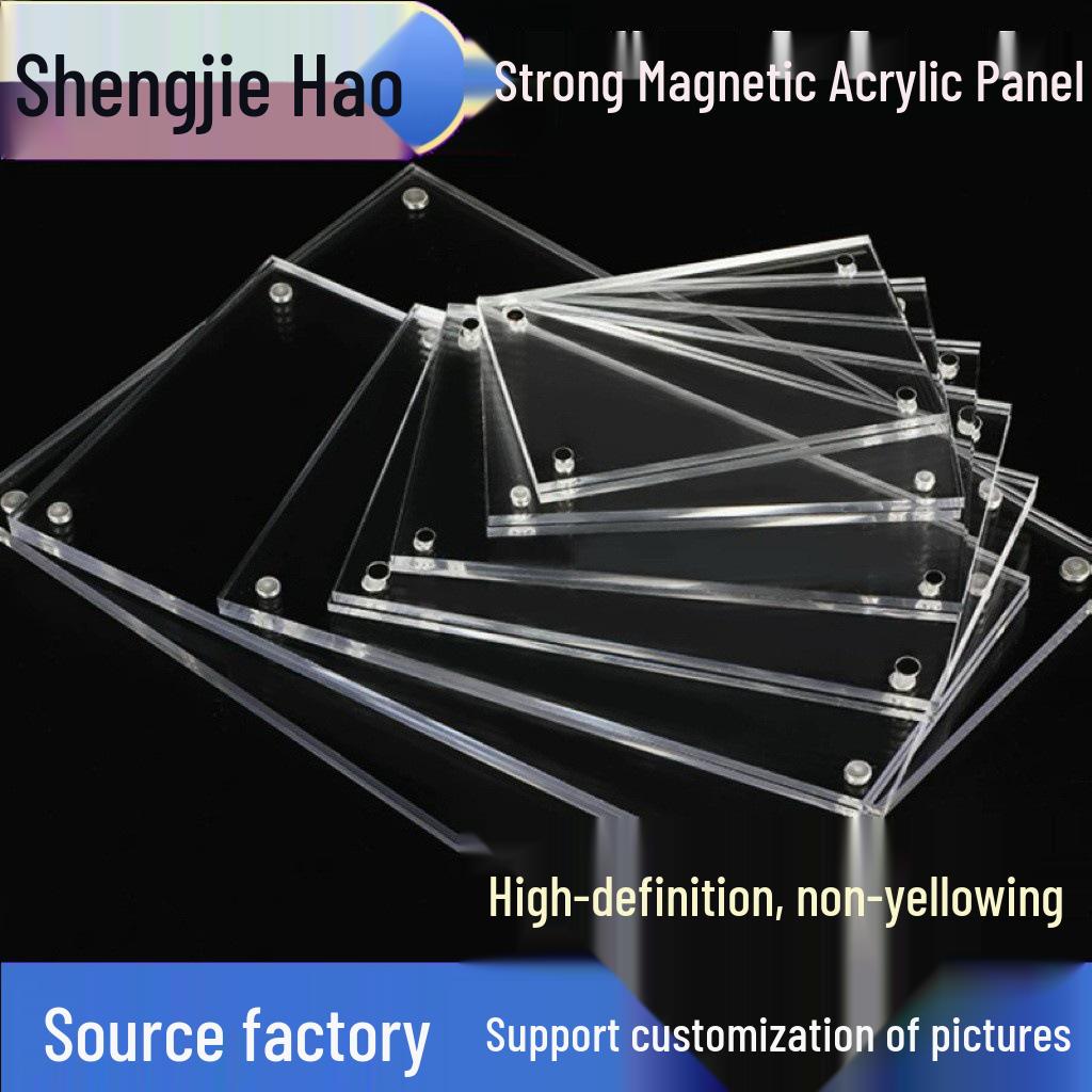 Transparent Acrylic Magnetic Price Tag & Photo Frame Display Right Angle Magnetic 4x6cm (3+3mm)