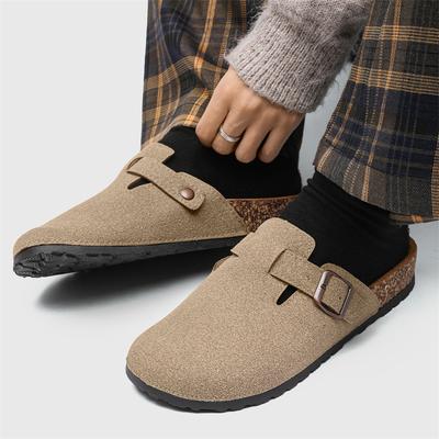 2026 Herren Mules Schuhe mit Fußgewölbestütze Unisex Klassische Strand Birkenstok Herrenschuhe Herren Wildleder Sandalen Retro Kork Clogs