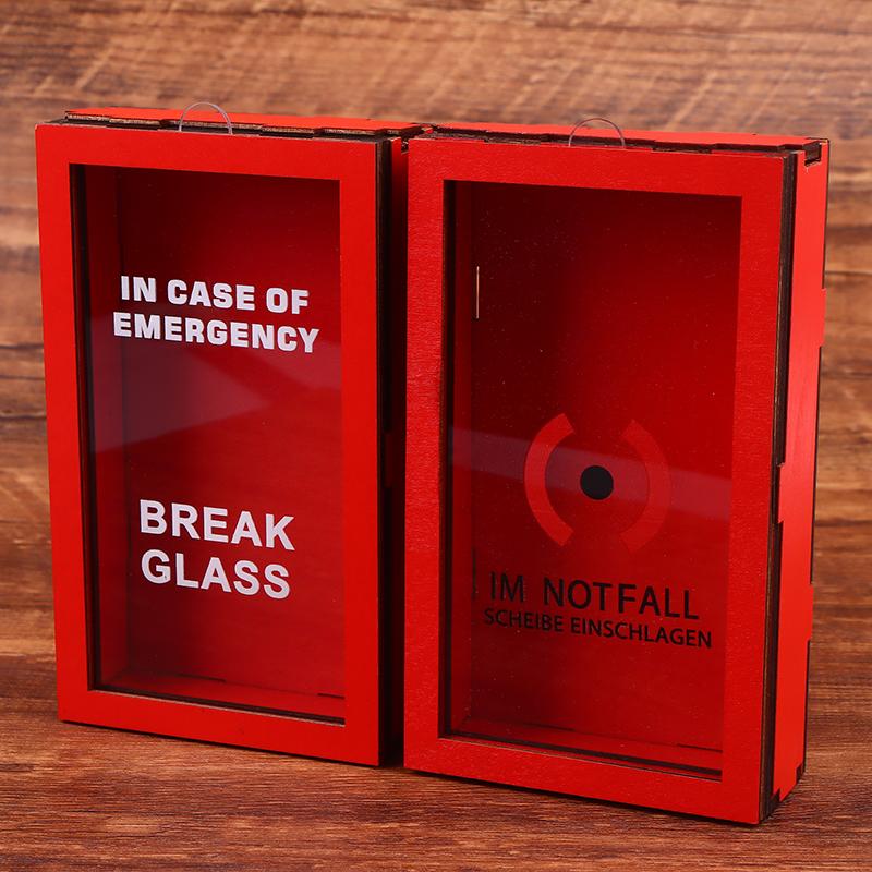Funny Break In Case Emergency Gift Box With Hammer Gift Packaging Case Red Gag Gift Organizer For Birthday Holiday