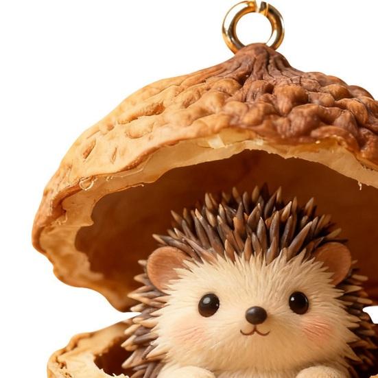 Forest Animal Acorn Ornaments Cozy Forest Christmas Ornaments 2D Acrylic Pine Cone Animal Hanging Decoration Woodland Creature Holiday Decor for Xmas