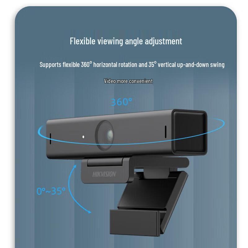 Hikvision DS-U64 2K HD USB-konferenskamera med dubbla mikrofoner