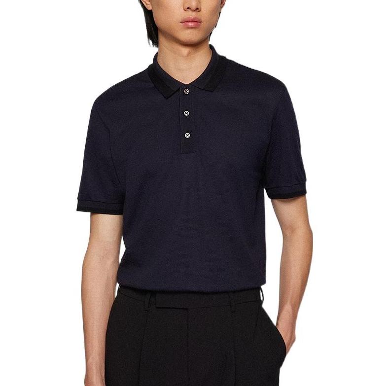 HUGO BOSS Polo Shirts Men's Dark Blue Polo Collar Moderate Other 50473509-405