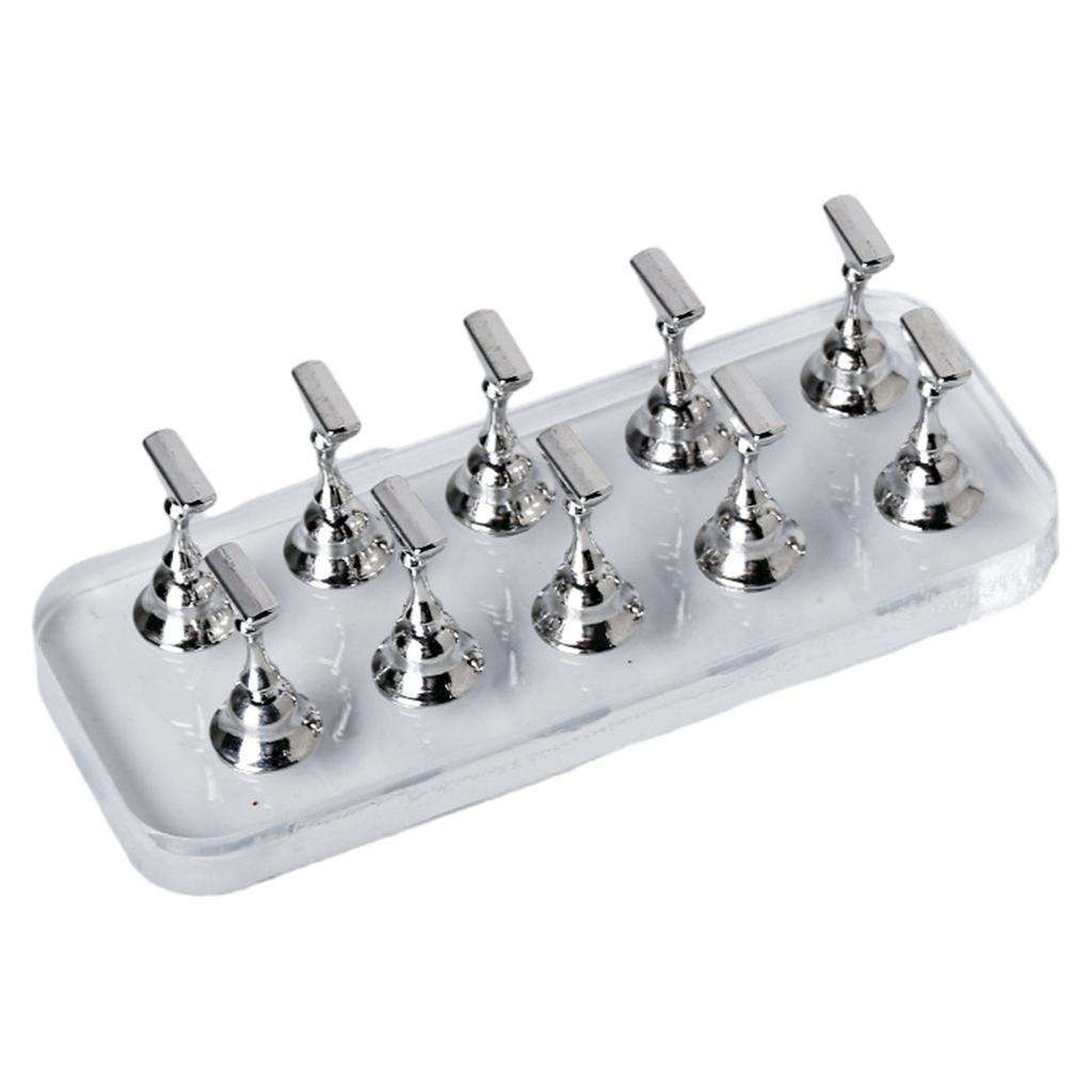 Portable Magnetic Acrylic Nail Tips Holder Training Stand for Nail Art Practice and Display