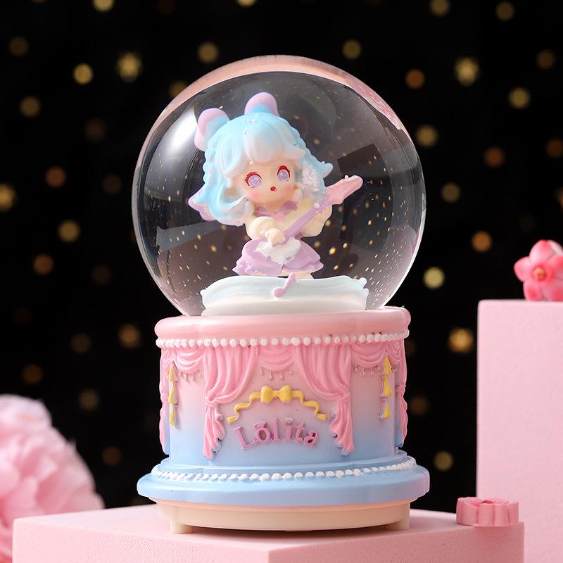 Christmas Fantasy Crystal Ball Music Box - Princess Ornament Gift for Girls' Birthdays