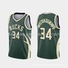 Canotta da Basket da Uomo Giannis Antetokounmpo 34 Milwaukee Bucks Asciugatura Rapida Traspirante Performance