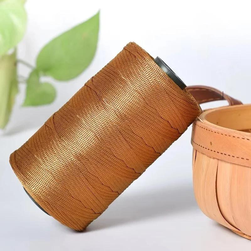 250g/Roll 2.5mm Ice Silk Thread Summer Crochet Yarn for DIY Knitting Bag Shoes Flat Hollow Yarn Hand-knitted Thread Supplies