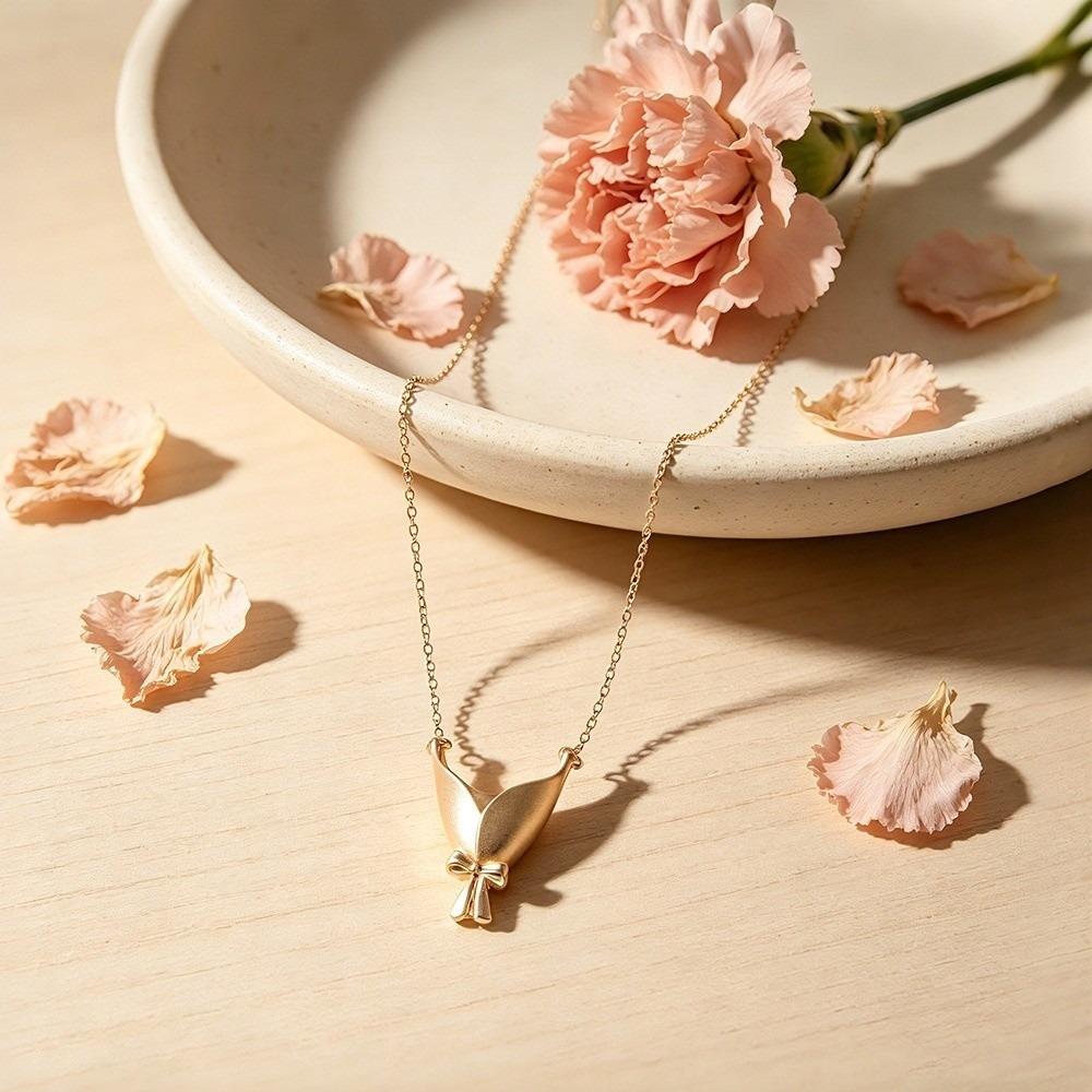 

New Vintage Flower Vase Wearable DIY Flower Bouquet Necklaces Artistic Flower Flower Bouquet Clip Pendant золотий
