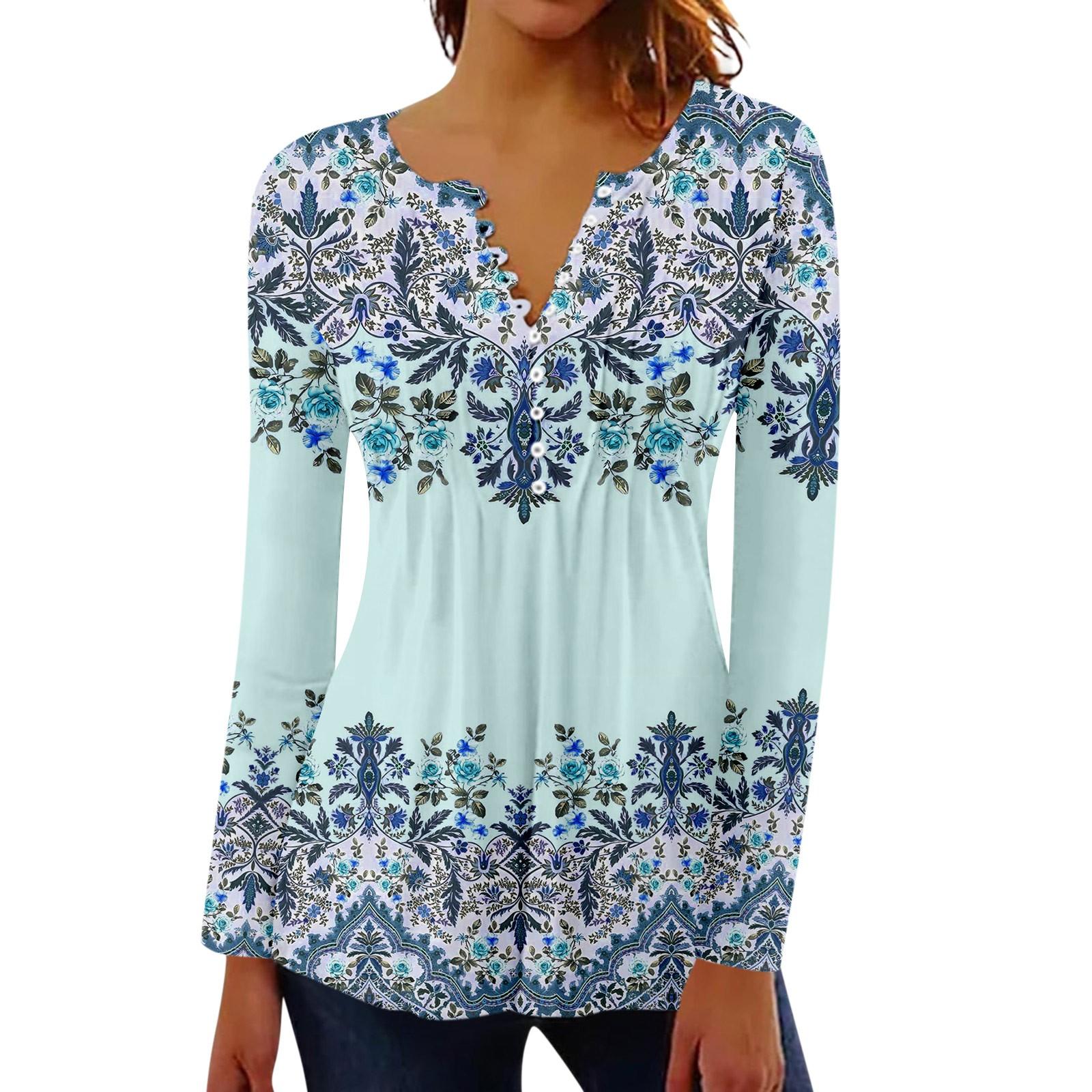 

Женский плиссированный топ на пуговицах с ретро цветочным принтом XXL