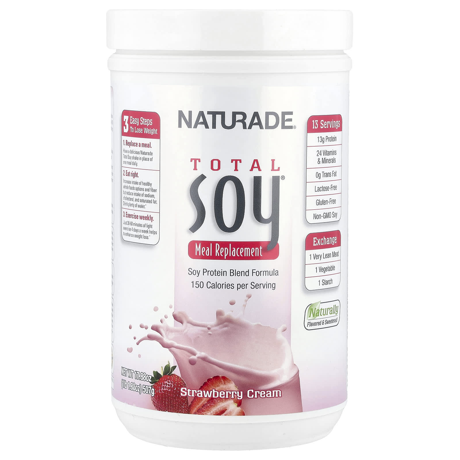 

Total Soy®, Meal Replacement, Strawberry Cream, 507G (1Lb 1.88Oz)