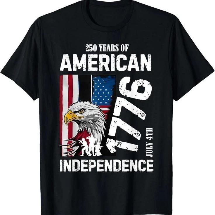 250 Years American Independence 1776 July 4th Graphic T Shirt S
