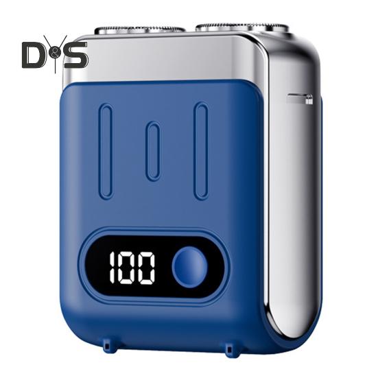 

Мужская электробритва IPX7 Водонепроницаемая мини-бритва карманного размера с зарядкой от USB, беспроводная роторная бритва с высокоскоростным мотором и светодиодным дисплеем, портативная бритва синий