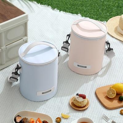 With Thickened Aluminum Foil Cylinder Lunch Bag Waterproof Handheld Office Lunch Tote Large Capacity Insulated Picnic Bag Picnic