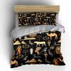 Ancient Egyptian Symbols Pattern Bedding Duvet Cover Set Duvet Cover Pillowcases  (1*Duvet Cover 2*Pillowcases, Without Duvet Insert)