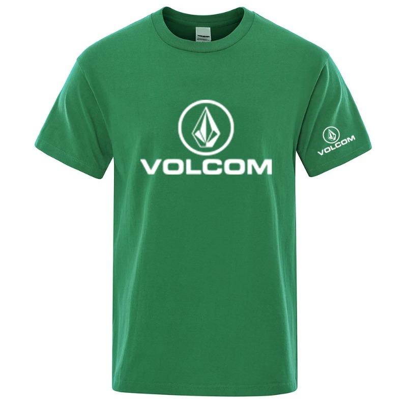 

VOLCOM Нова чоловіча спортивна футболка з коротким рукавом, швидковисихаюча, звичайний дизайн, тонка, для фітнесу, дихаюча, універсальний топ 4XL