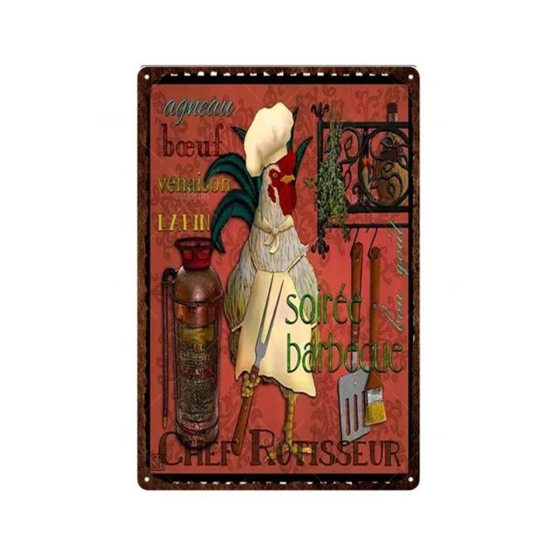 Retro metallmålningar, möbler, vardagsrumsdekoration 20x30cm