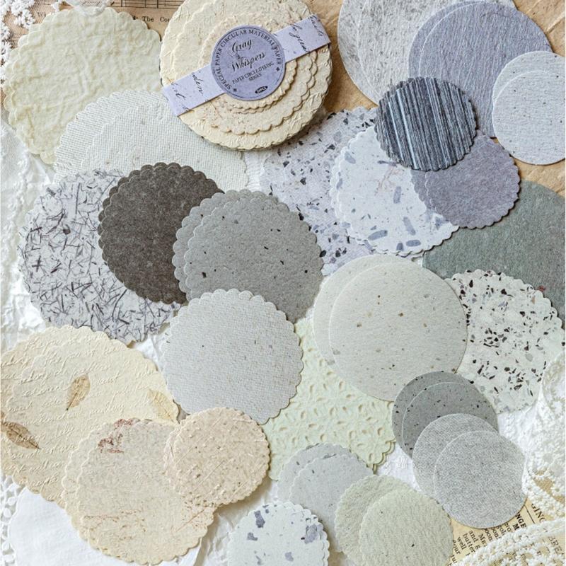 Light Retro Decorative Paper Disks Paper Disc For Journals Gift Packaging Creative Projects Soft Color Palette