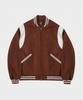 Lettercomo New Word Stadium Wool Varsity Jacket Brown