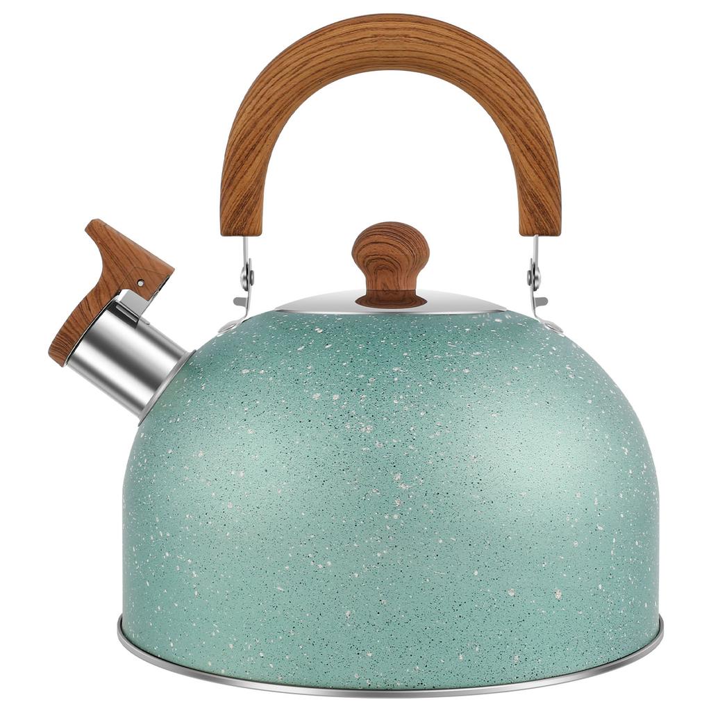 2.6QT Tea Kettle Stainless Steel Whistling Tea Kettle Flat-bottomed Boiling Water Kettles Stovetop Water Boiler for Home Kitchen