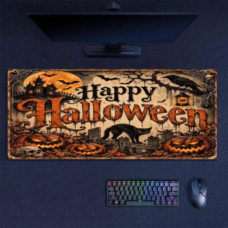 Pumpkin Happy Halloween Color Mouse Pad Large Gaming Table Cushion Non-slip Laptop Tablet Big Mousepad XXL Mat Mini PC Playmat With Lock edge