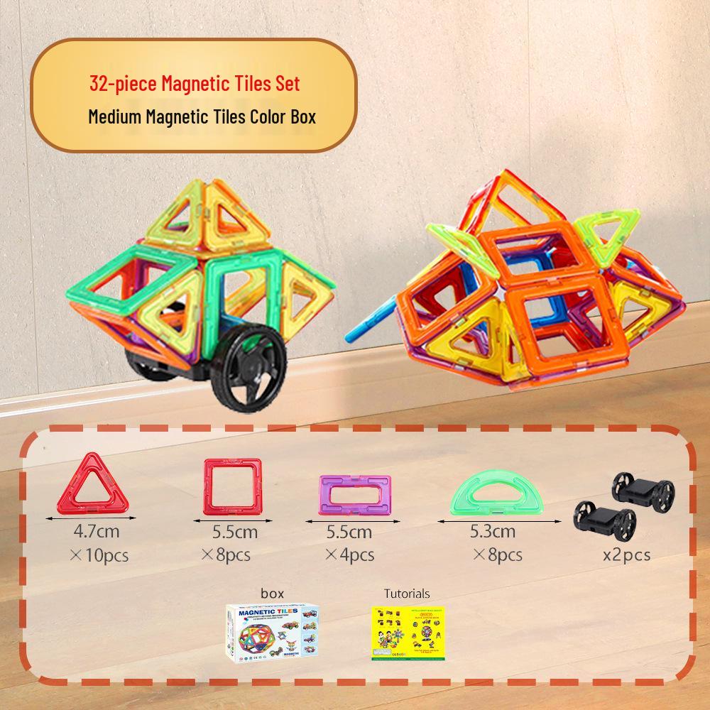 Xinming Large Magnetic Building Blocks - Colorful Educational Tiles & Sticks