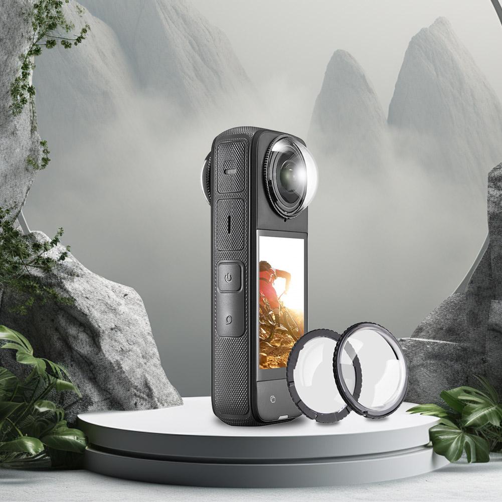 Krytky objektivů pro Insta360 X4 Otočný ochranný kryt Rám ochrany objektivu proti poškrábání Skleněný ochranný kryt Příslušenství pro fotoaparát
