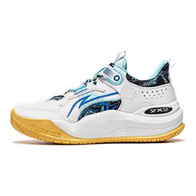 Li Ning Comfortable Versatile Non-Slip Durable Low-Top Basketball Shoes Kids Sneaker White Blue YKBU048-9