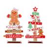Wood Gingerbreads Man Christmas Tree Ornament for Festival Home Tabletop Centerpieces Tiered Tray Decors Letter Sign
