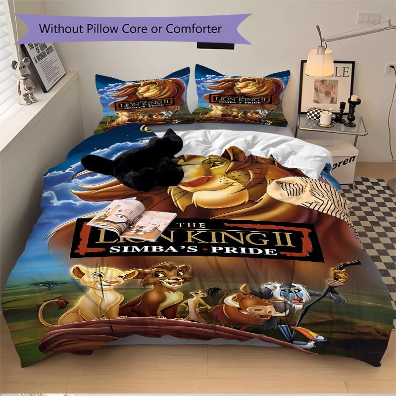 Lion Simba Pride Print 3Pcs Bedding Setduvet Cover With 2 Bedropillowcase Home Birthday Gift