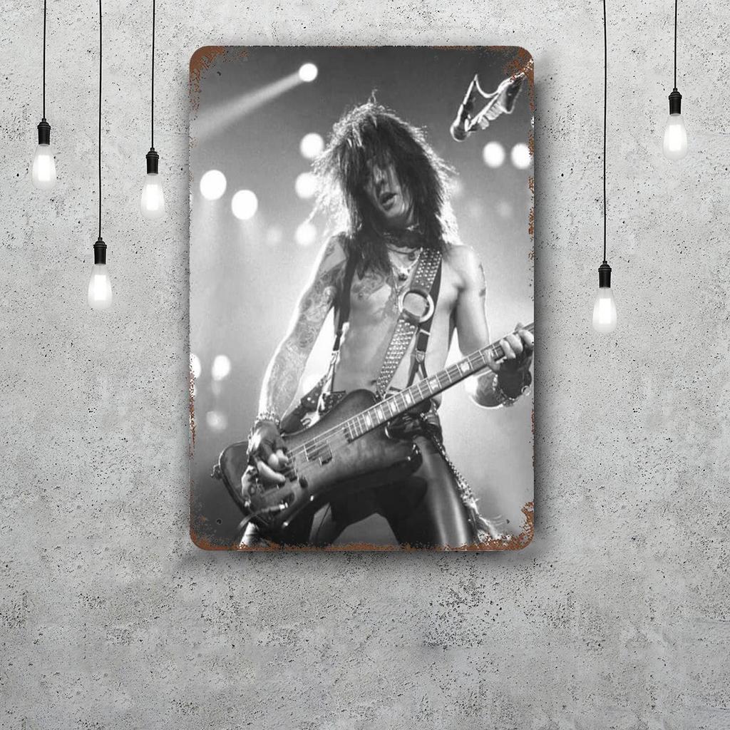 Nikki Sixx Vintage Tin Sign Home Decor Wall Decor Art Wall Mural Room Decoration Decor Retro Metal Sign Plate Bar Posters