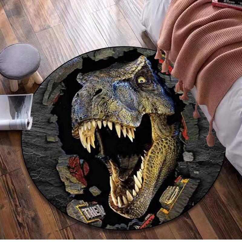Dinosaurs Circular Rug - Office Decorative Carpet For Living Room Bedroom Door Mat Floor Rug Computer Chair Area Rug