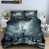 Halloween Horror Pumpkin King Queen Duvet Cover Night Witch Bedding Set Bat Moon Quilt Cover 2/3pcs Polyester Comforter Cover