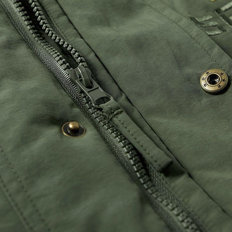 Cotton Padded Men's Medium Long Winter Velvet Thickened Hooded Cotton Coat